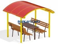 Стол и лавки под навесом МАФ 4005 в Кирове