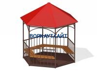 Беседка с лавками и полом МАФ 4122 в Кирове