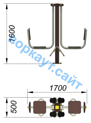 Уличный тренажер "Жим ногами горизонтальный " УТ 003 в Кирове