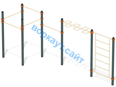 Воркаут турники с шведской стенкой и рукоходом  ВС-21 в Кирове