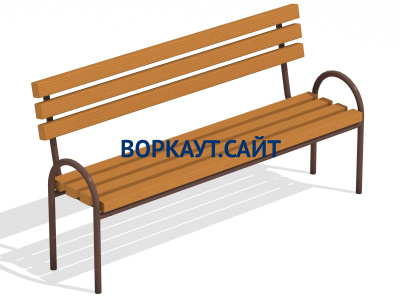 Парковая лавочка со спинкой МАФ 1605 в Кирове