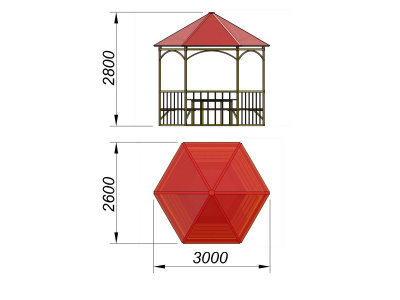 Беседка со столом и лавками МАФ 4121 в Кирове