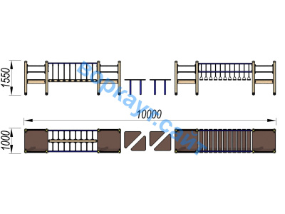Детский спортивный комплекс Двойной мостик ДСК 3115 в Кирове