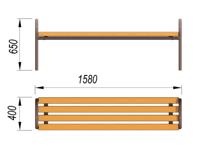 Лавочка парковая МАФ 1603 в Кирове