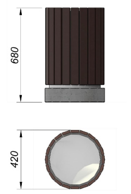 Урна деревянная круглая с бетонным основанием МАФ 1632 в Кирове
