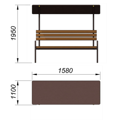 Лавочка под навесом МАФ 1607 в Кирове