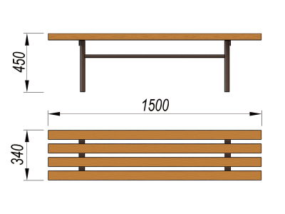 Лавочка без спинки МАФ 1601 в Кирове