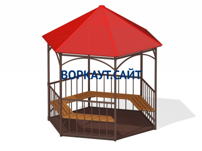 Беседка с лавками и полом МАФ 4122 в Кирове