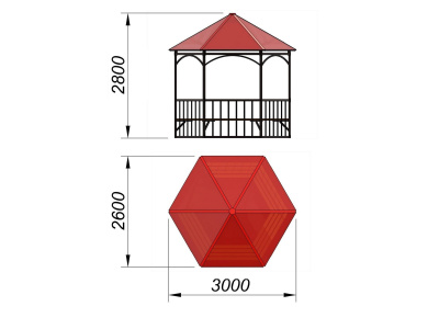 Беседка с лавками и полом МАФ 4122 в Кирове