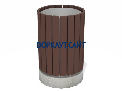 Урна деревянная круглая с бетонным основанием МАФ 1632 в Кирове