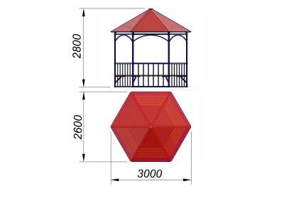 Беседка с лавками МАФ 4120 в Кирове