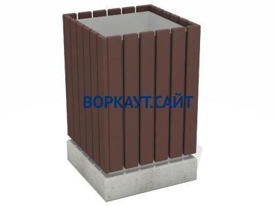 Урна деревянная квадратная с бетонным основанием МАФ 1633 в Кирове