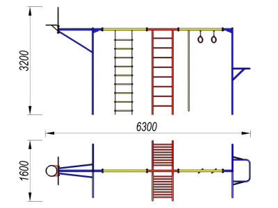 Гимнастический комплекс с баскетбольным щитом МАФ 3001 в Кирове Гимнастический комплекс с баскетбольным щитом МАФ 3001 в Кирове